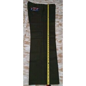 Roundtree & Yorke Travel Smart Dark Olive Men 36x32 Flat Front Trousers